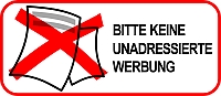 _Gewu�t? Pro Jahr fallen durchschnittlich 98 (achtundneunzig) Kilo Papierm�ll in Ihrem Hausbriefkasten an! Machen Sie der Papierflut in Ihrem Briefkasten und an der Eingangst�r endlich ein Ende - mit den praktischen wetterfesten Aufklebern "Bitte keine unerw�nschte Werbung".